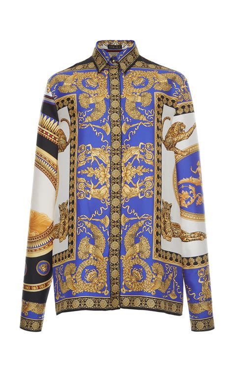 versace silk long sleeve shirts